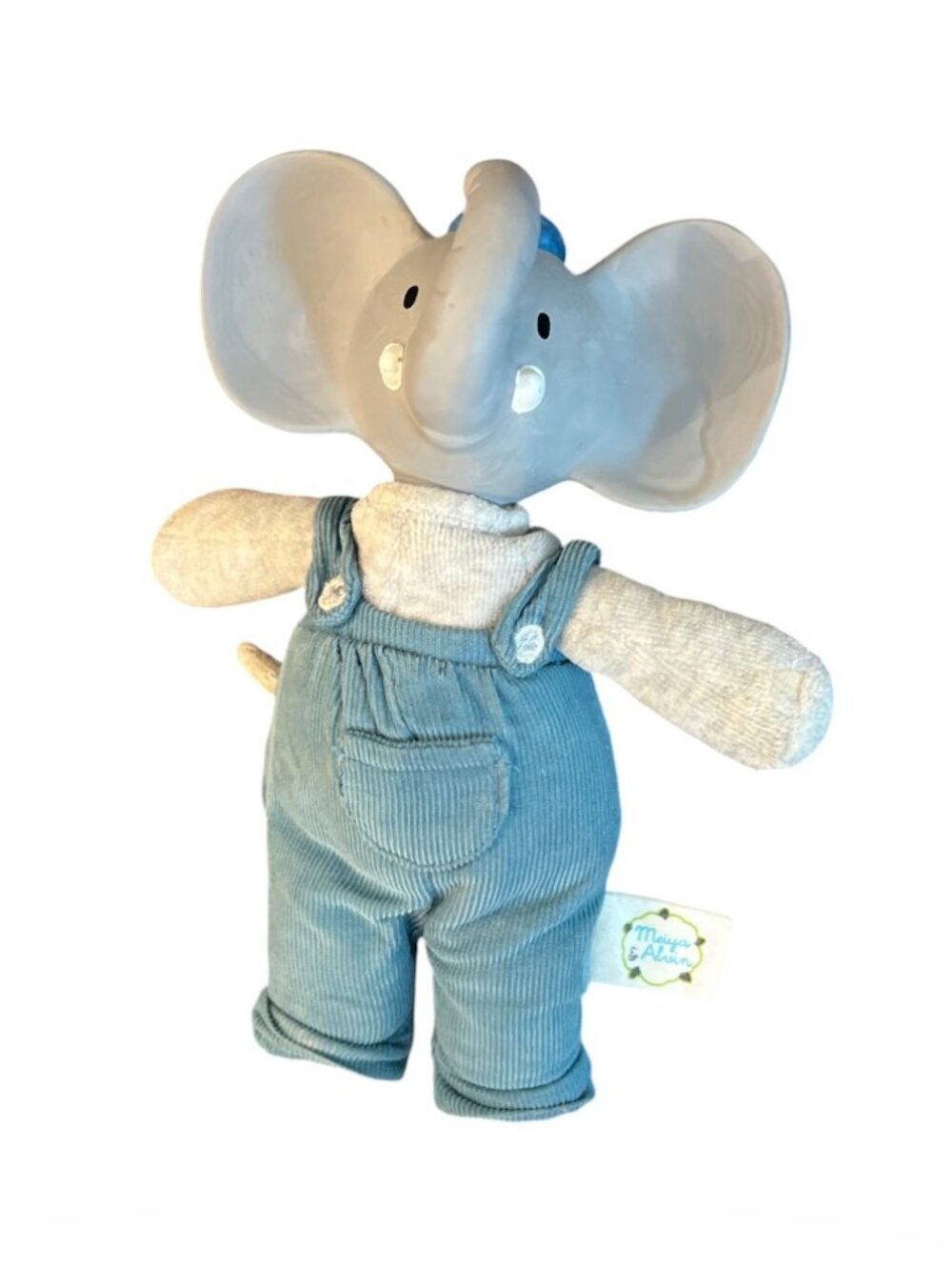 MEIYA & ALVIN Alvin the Elephant Plush Toy with Rubber Head 8" Soft Cuddly